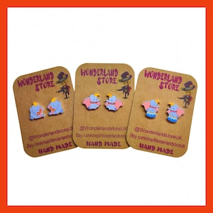 Cartoons style Earrings. Size: Approx 10/15mm studs and 20/25mm dangles.