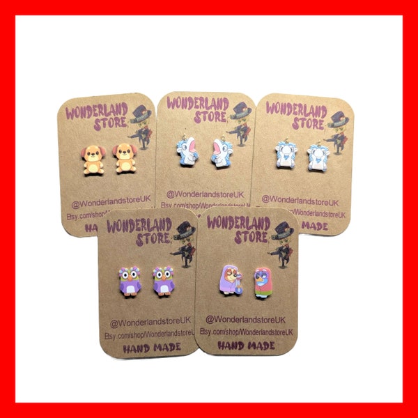 Cartoons inspired Earrings. Size: Approx 10/15mm studs.