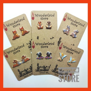 Cartoon style stud Earrings. Approx 10/15mm Studs or 20/25mm Dangles