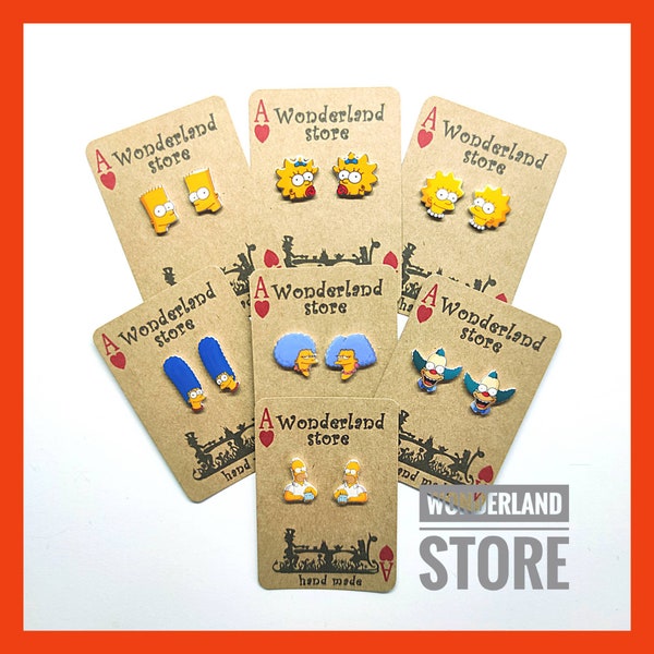 Cartoon style earrings. Approx 10/15mm studs or 20/25mm dangles