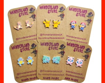 Cartoon style Earrings. Approx 10/15mm studs or 20/25mm dangles.