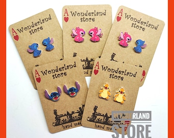Cartoons Earrings. Size: Approx 10/15mm studs or 20/25mm dangles. Christmas Stocking filler