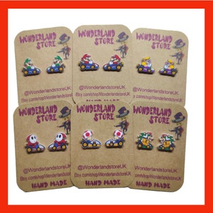Cartoons style stud Earrings. Sizes: Approx 10/15mm Studs or 20/25mm Dangles.