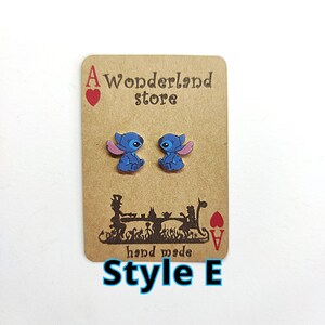Cartoons Earrings. Size: Approx 10/15mm studs or 20/25mm dangles. E