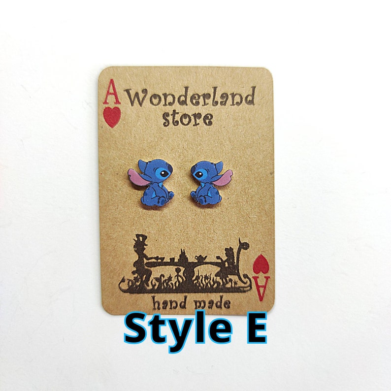 Cartoons Earrings. Size: Approx 10/15mm studs or 20/25mm dangles. E