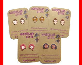 Cartoon inspired Earrings. Size: Approx 10/15mm studs or 20/25mm dangles
