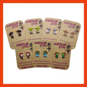 Cartoon Style Earrings. Size: Approx 10/15mm studs and 20/25mm dangles.