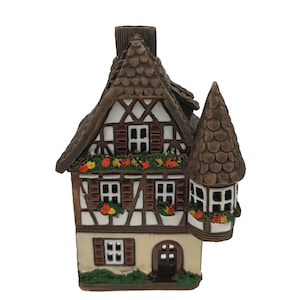 Alsatian style ceramic candle  house
