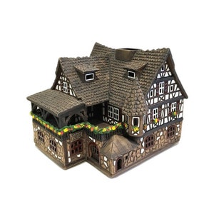 Alsatian style ceramic candle house &quot;Hotel&quot;