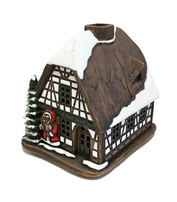 Weihnachten Stil Keramik Haus - Kerzenhalter mit Santa