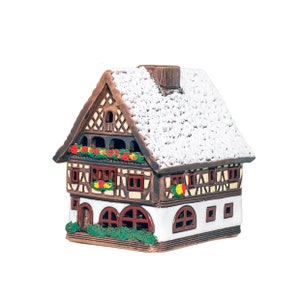 Alsatian style ceramic candle  house