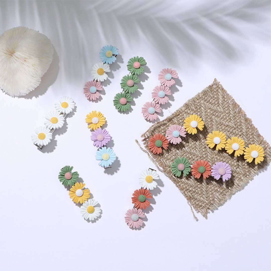 Daisy Flower Hair Clip Accessory 2 Pack Etsy UK
