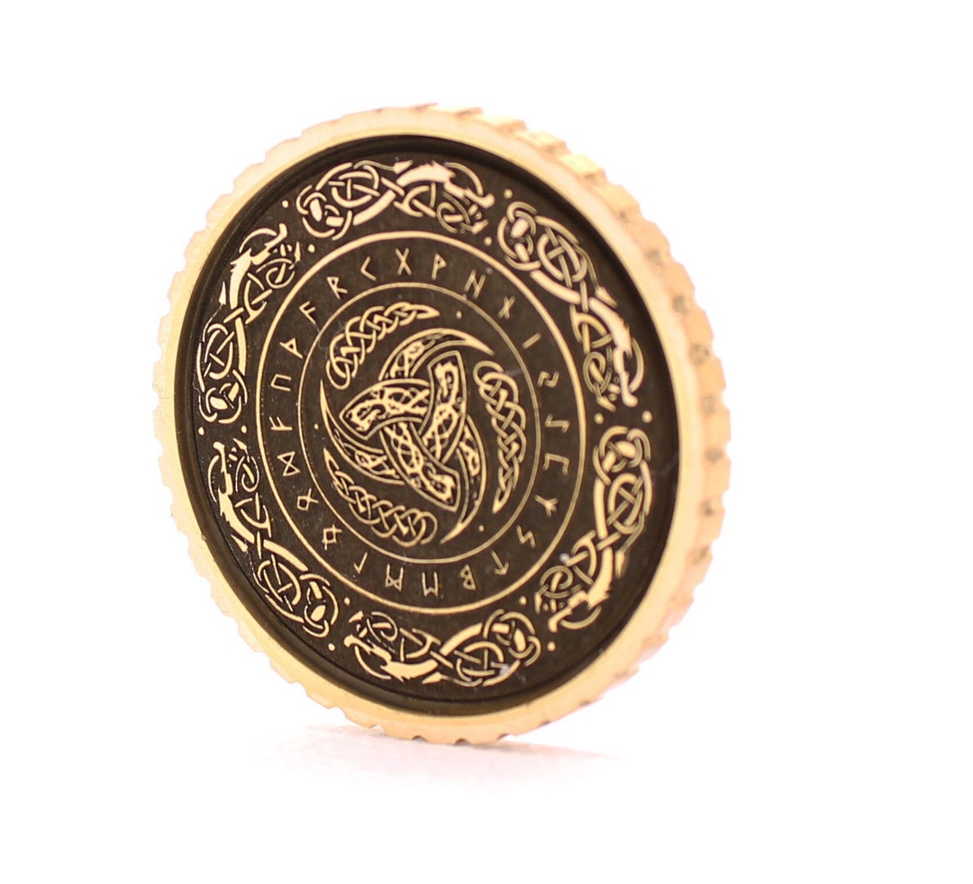 Viking Coin With Brass Runes - Etsy