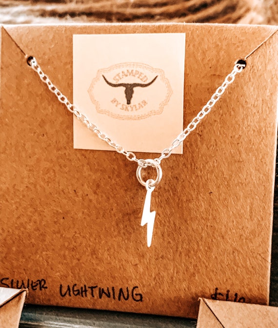 Lightning Bolt Necklace Etsy
