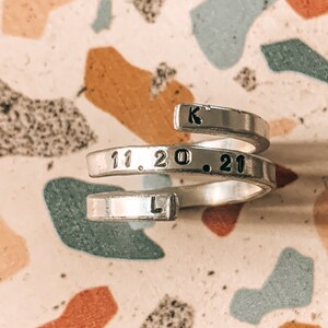 Custom Initial Date Wrap Ring