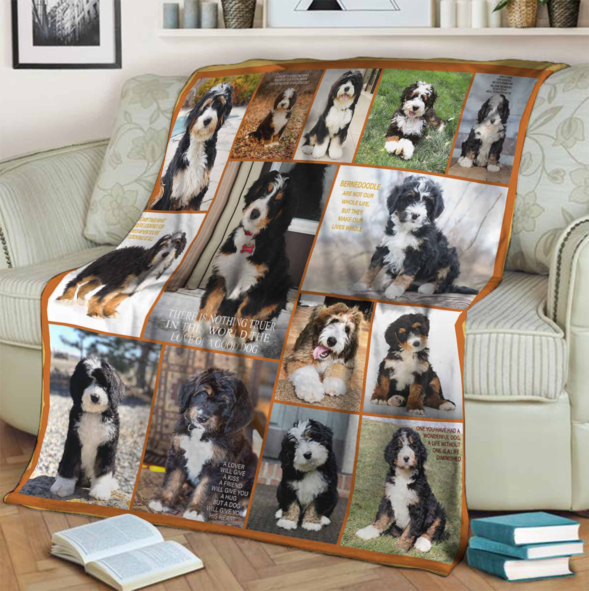 Bernedoodle Dog Blanket Fleece Blanket Gift For Dog Lovers Etsy