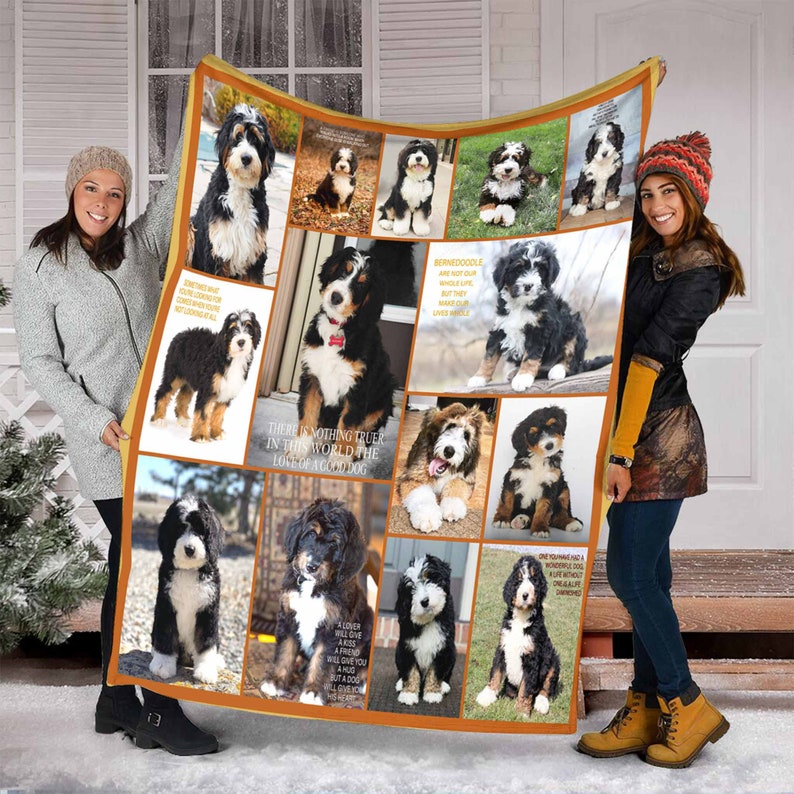 Bernedoodle Dog Blanket Fleece Blanket Gift For Dog Lovers Etsy