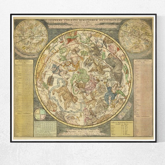 PRINTABLE WALL ART Vintage Star Map Star Map Print | Etsy