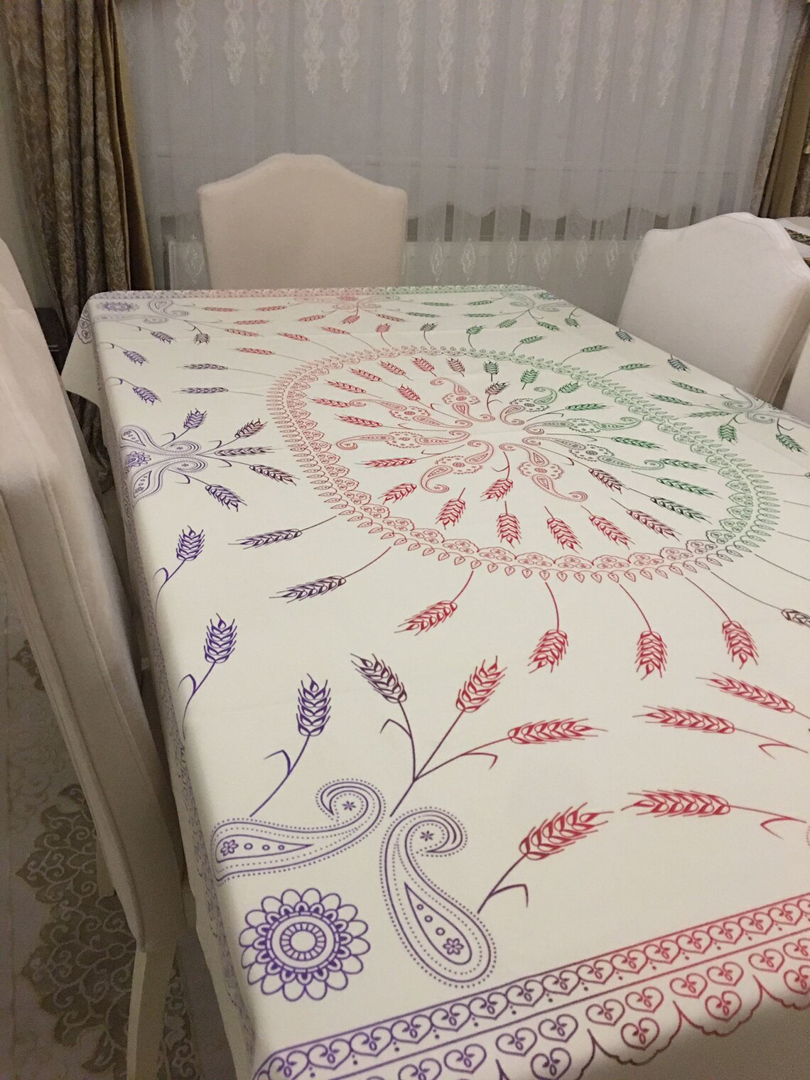 Vintage Tablecloth Retro Tablecloth Boho Tablecloth Etsy