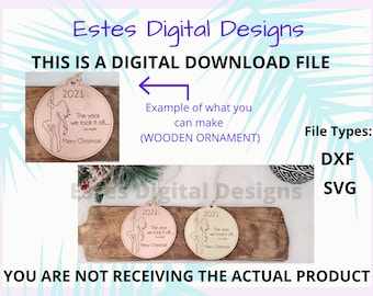 Funny 2021 Covid Christmas Ornament SVG, DXF File Only, Digital Download