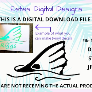 Redfish Tail Digital Design, Redfish File, Red Drum Tailing Download File, DXF, SVG, JPEG Instant Downloads