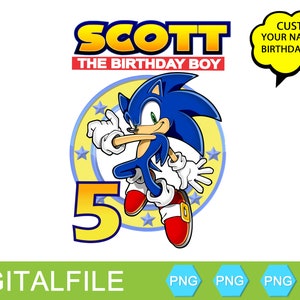Sonic Birthday PNG Sonic Birthday Boy Png Sonic the Hedgehog | Etsy