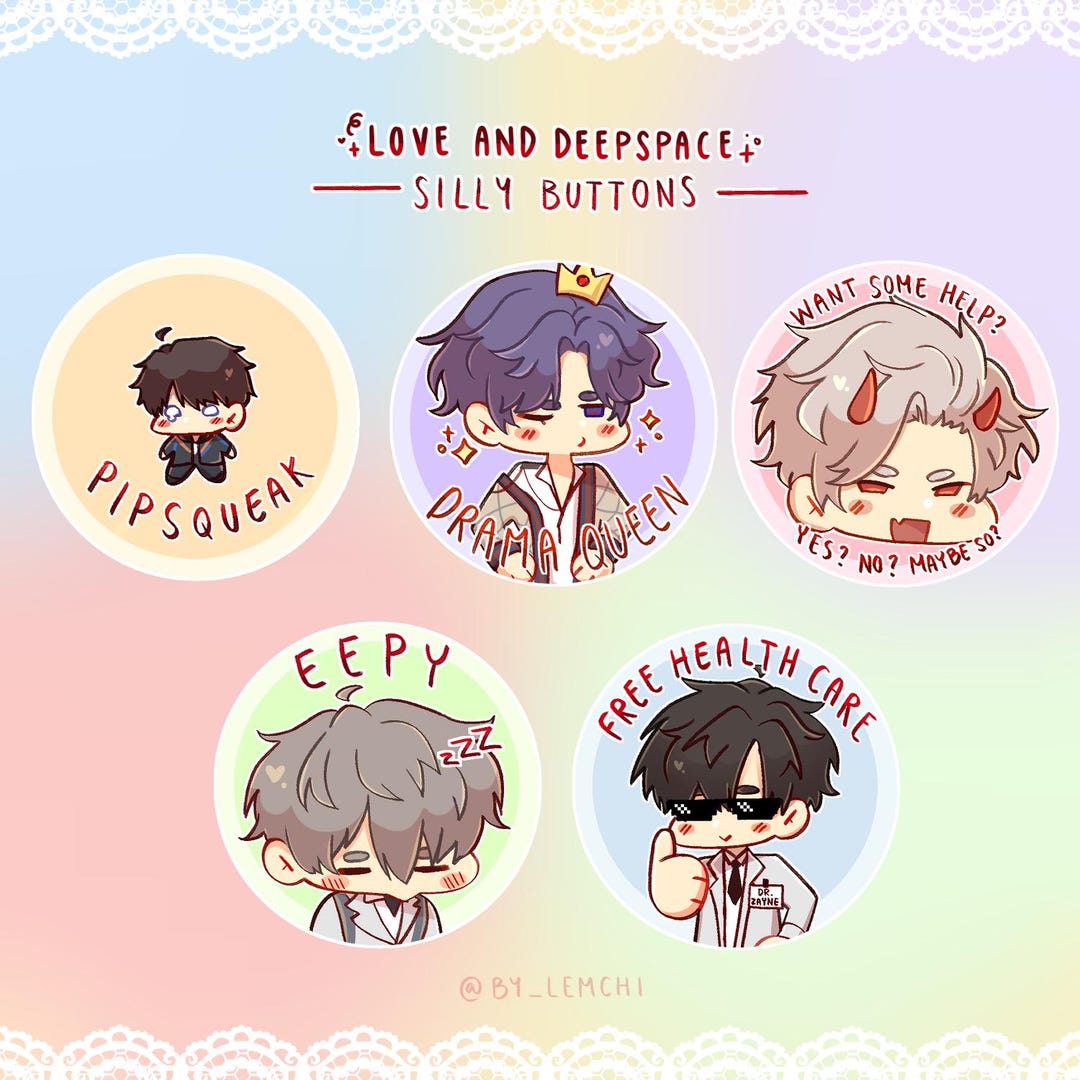 Love and Deepspace Silly Button Pins Rafayel Zayne Xavier Sylus and ...