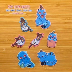 KPop Demon Hunters Silly Derpy Tiger & Sussie Bird Sticker Pack