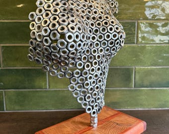 Handmade bust on stand