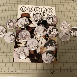 BSD anime cartoon kawaii glossy button pins