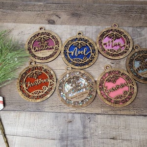 Personalized Wood and Acrylic Ornaments