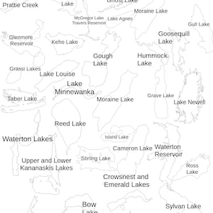 42 Southern Alberta Lake, Reservoir, and River Maps Silhouette Outline Border Boundary Geography Set SVG  Vector Download
