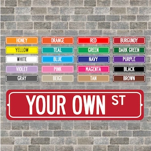 Benutzerdefinierte Metall Straßenschild, benutzerdefinierter Name Ihr Text Street Road, 3 &quot;x 12&quot; 4 &quot;x 18&quot; personalisiert, Sie wählen einen Namen! Personalisierte Partydekoration