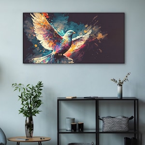 Heiliger Geist Taube, Christliche Wanddekoration, Christliche Leinwand Wandkunst, Religiöse Leinwand Malerei, Religiöse Ikonen Kunst