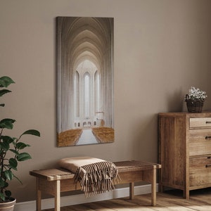 Church Cathedral Christian Wall Decoration, Beige Christian Canvas Wall Art, Religious Canvas Painting, Christian Gifts