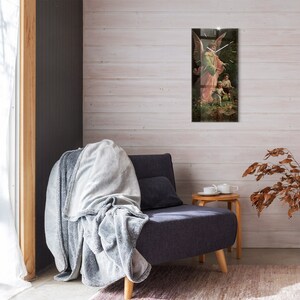 Guardian Angel Landscape Rectangular Clock, Colorful Glass Wall Clock, Modern Wall Clock, Christian Home Decor, Tempered Glass Clock