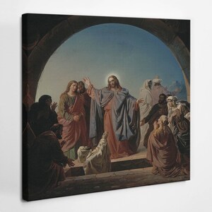 Jesus and the apostles Christian Wall Decoration, Multicolor Christian Canvas Wall Art, Religious Canvas Painting, Religious Icon Art