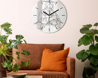 Jesus mit seinen Schafen gehärtetes Glas Uhr, Schwarz-Weiß-Druck Uhr, Hängeuhr, christliche Geschenke, Wanduhr