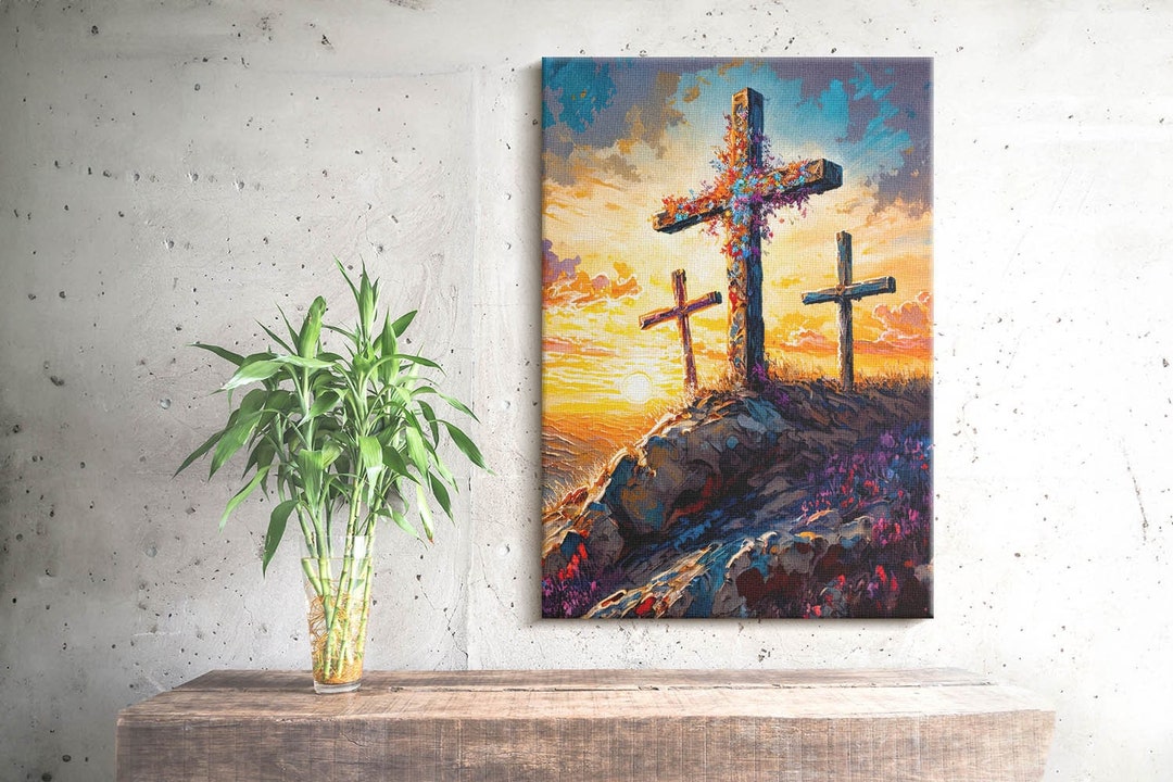 Cross On A Hill Faith Wall Art main image 1