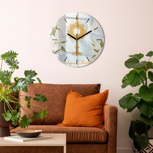 Holy Communion Tempered Glass Clock, Colorful Print Clock, Hanging Clock, Christian Gifts, Wall Clock