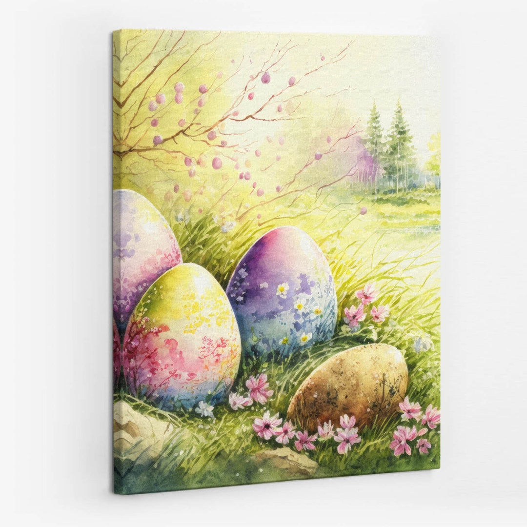 Holy Easter Resurrection Christian Wall Art, Green Religious Canvas Art ...
