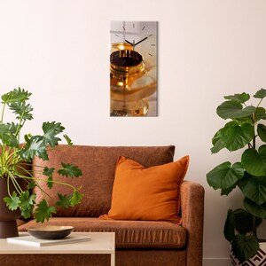 Holy Eucharist Glass Wall Clock, Golden Rectangular Clock, Minimalistic Clock, Christian Gifts, Modern Wall Clock