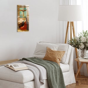 Christmas Nativity Scene Glass Wall Clock, Colorful Rectangular Clock, Tempered Glass Clock, Christian Gifts, Hanging Clock