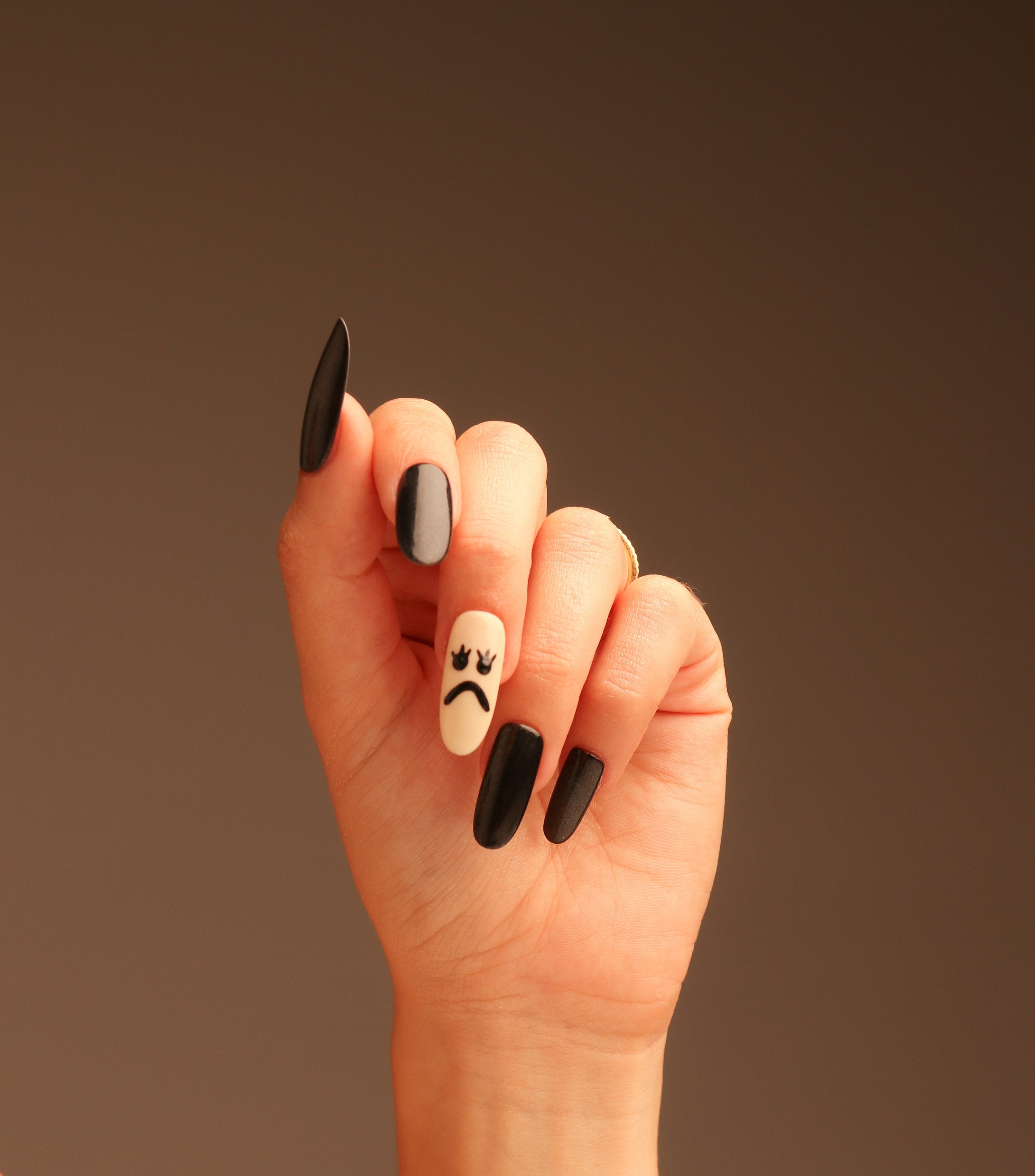 Sad Girl Nails Editorial Nails Press on Nails Everyday Etsy