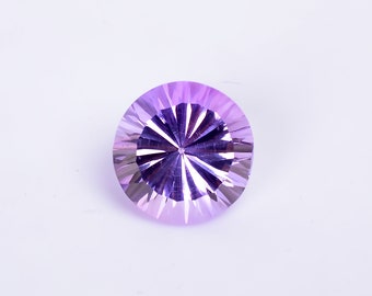 Natural Amethyst Round Shape Concave Cut Stone Loose Gemstone  11 Ct. 15X15X10 mm S-1321