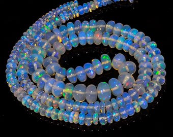 Cuentas lisas con forma de rondell de ópalo etíope 3X3 7 x 7 mm hebra 16" 49 quilates S-984