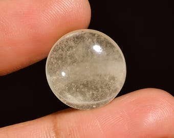 Natural Libyan Desert glass Round Shape Cabochon 9.5 Ct. 15X15X6 mm.