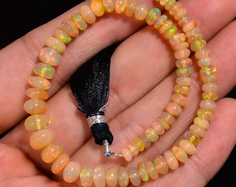 Cuentas lisas con forma de rondelle de ópalo etíope de 36,5 quilates, 3 x 3, 7 x 7 mm, hebra de 8"