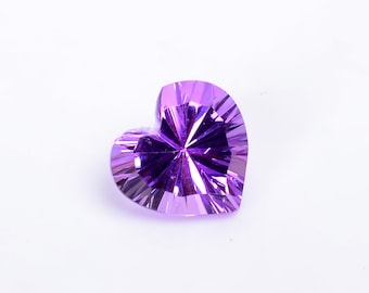 Natural Amethyst Heart Shape Concave Cut Loose Gemstone 6 Ct. 12X12X8 mm S-1315