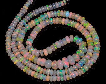 Cuentas lisas con forma de rondell de ópalo etíope 2X2 5 x 5 mm hebra 16" 28,5 quilates S-982